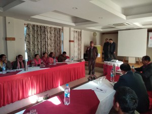Mr. Laxmikanta Dhakal Presedent SEAN presenting paper on Surkhet workshop
